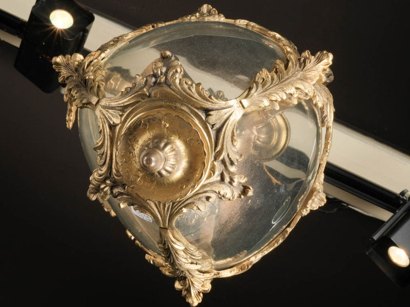Decorative vintage glass bronze lantern