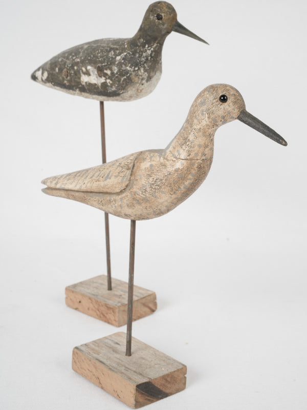 Charming antique French wooden decoy birds