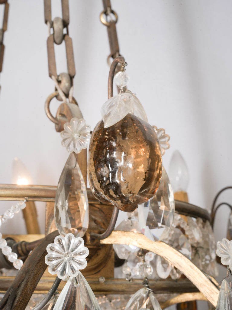 Theatrical faceted crystal chandelier