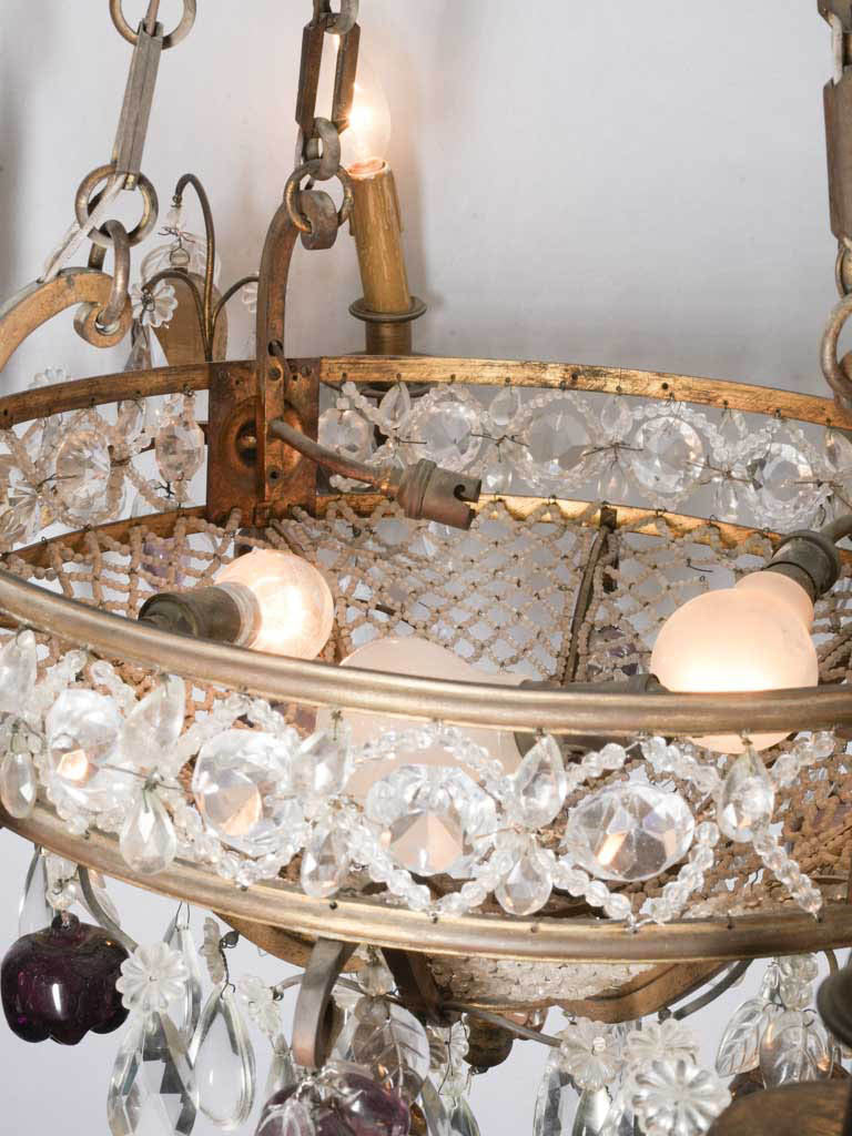Glamorous amber accent chandelier