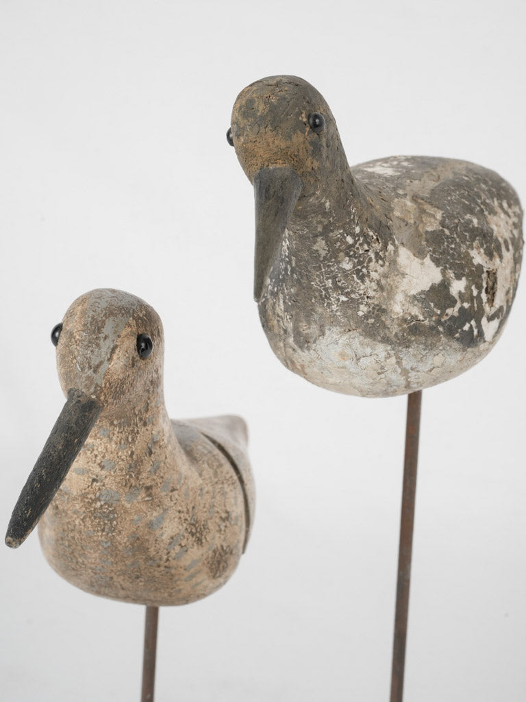 Delicate 19th-century wooden decoy birds