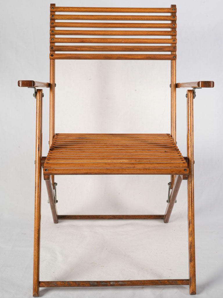 Rustic brown wooden armchairs