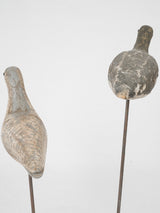 Rustic 20th-century wooden decoy birds
