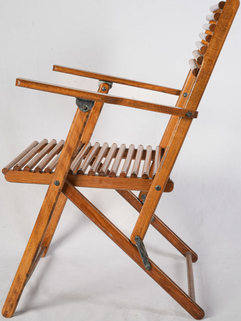 Mid-century slatted French armchairs