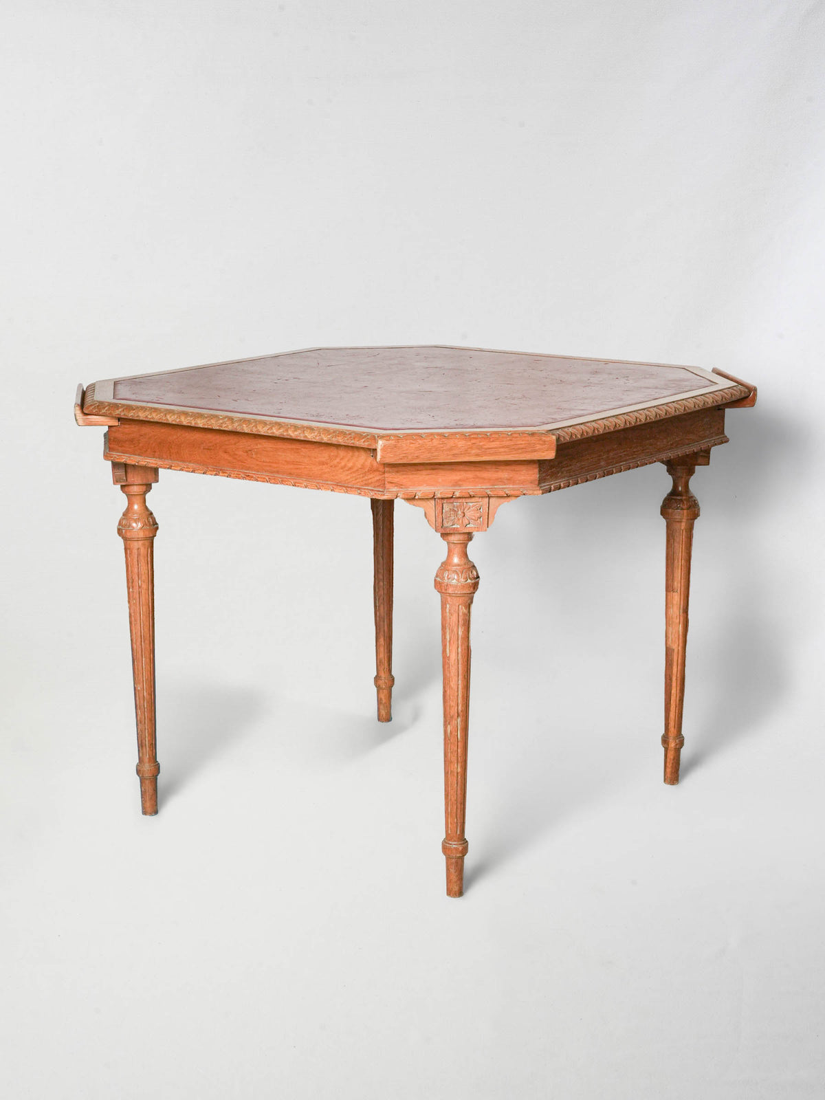 Louis XVI-Style Oak Games Table with Four Pull-Out Trays