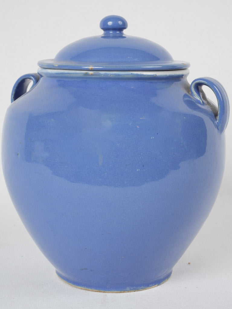 Antique French Blue Grease Pot