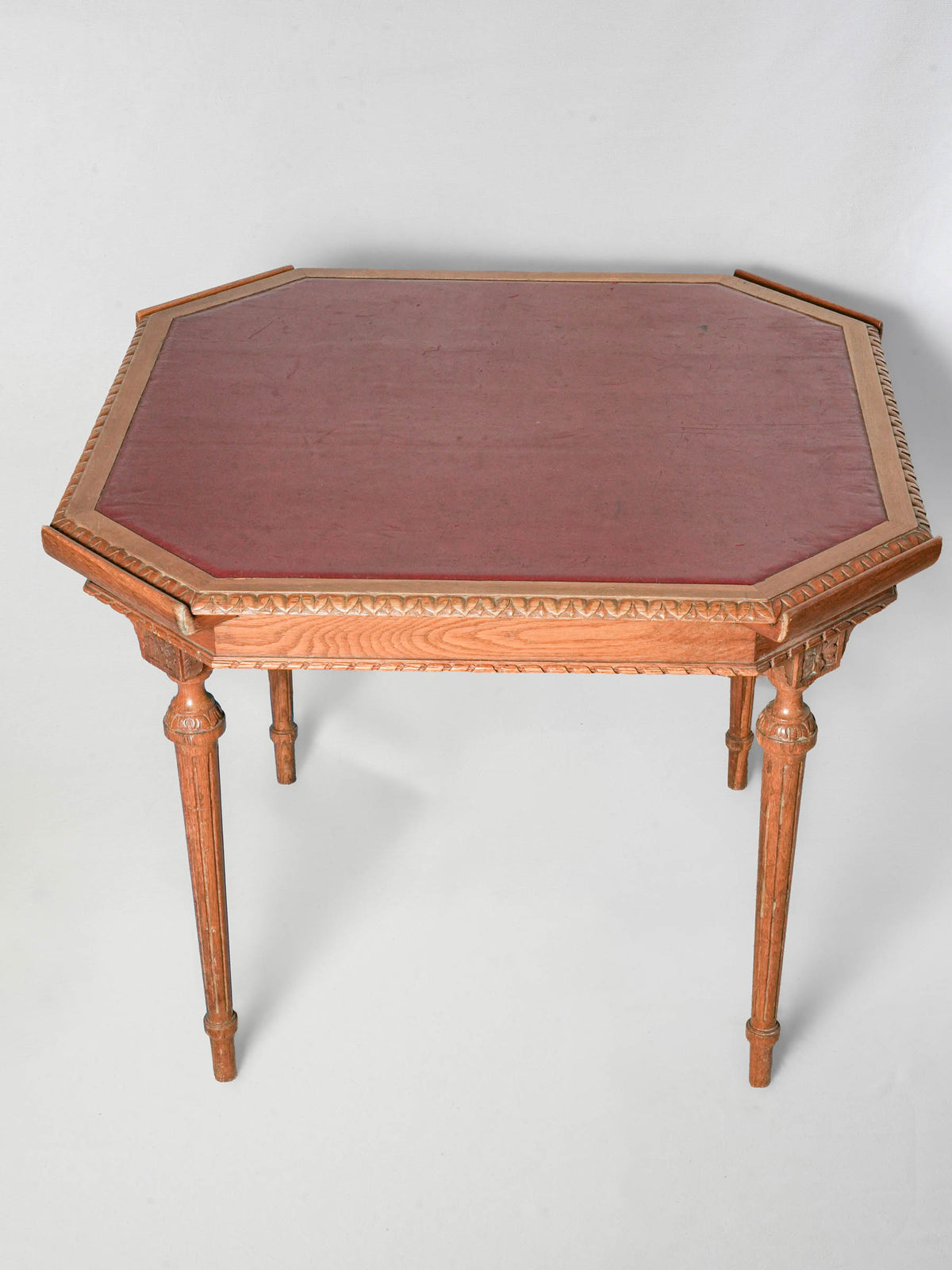 Louis XVI-Style Oak Games Table with Four Pull-Out Trays