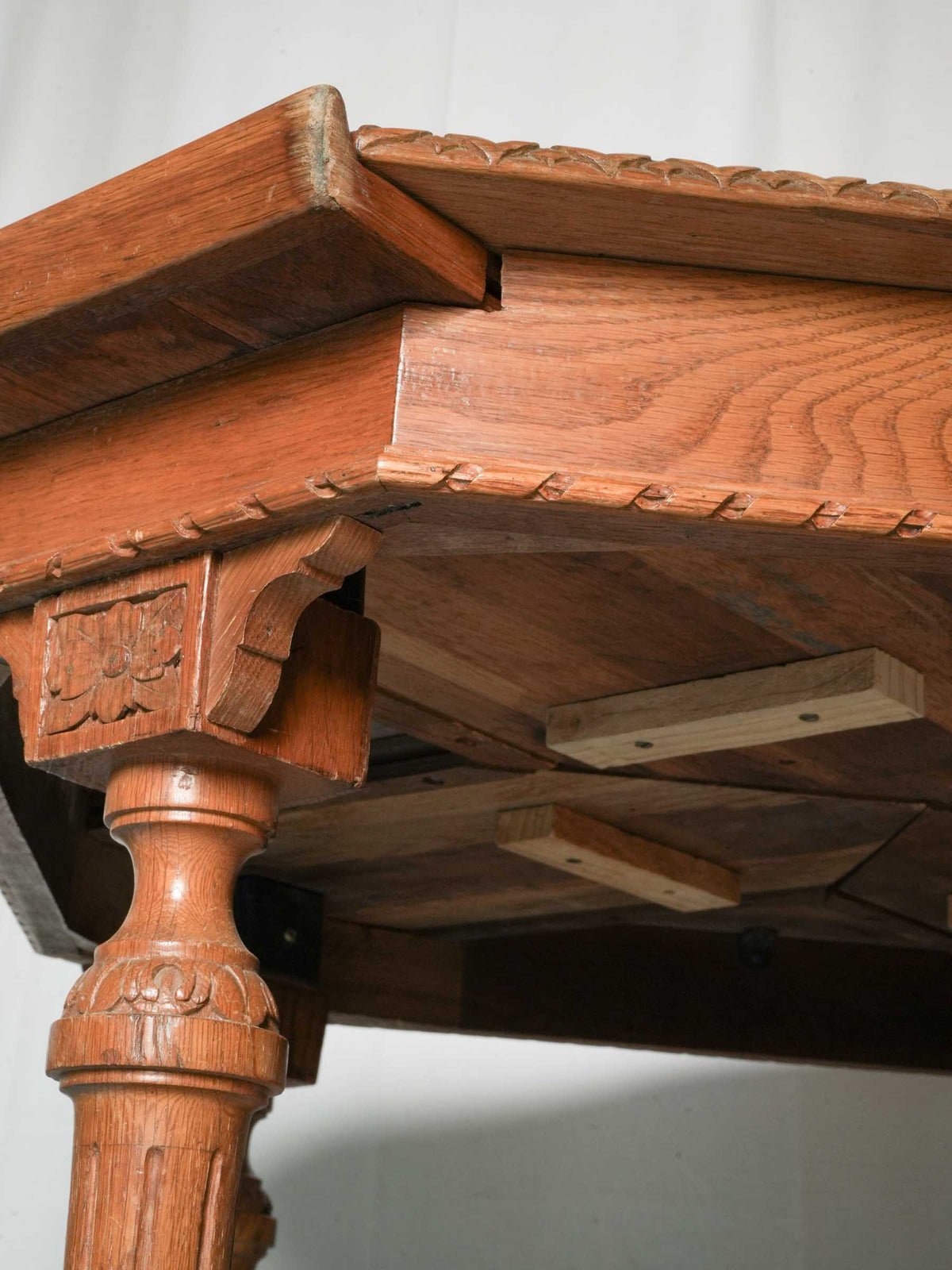 Louis XVI-Style Oak Games Table with Four Pull-Out Trays