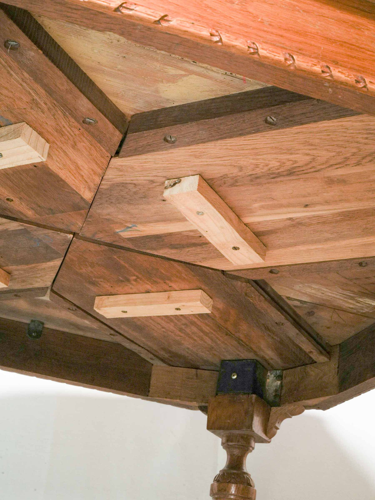 Louis XVI-Style Oak Games Table with Four Pull-Out Trays