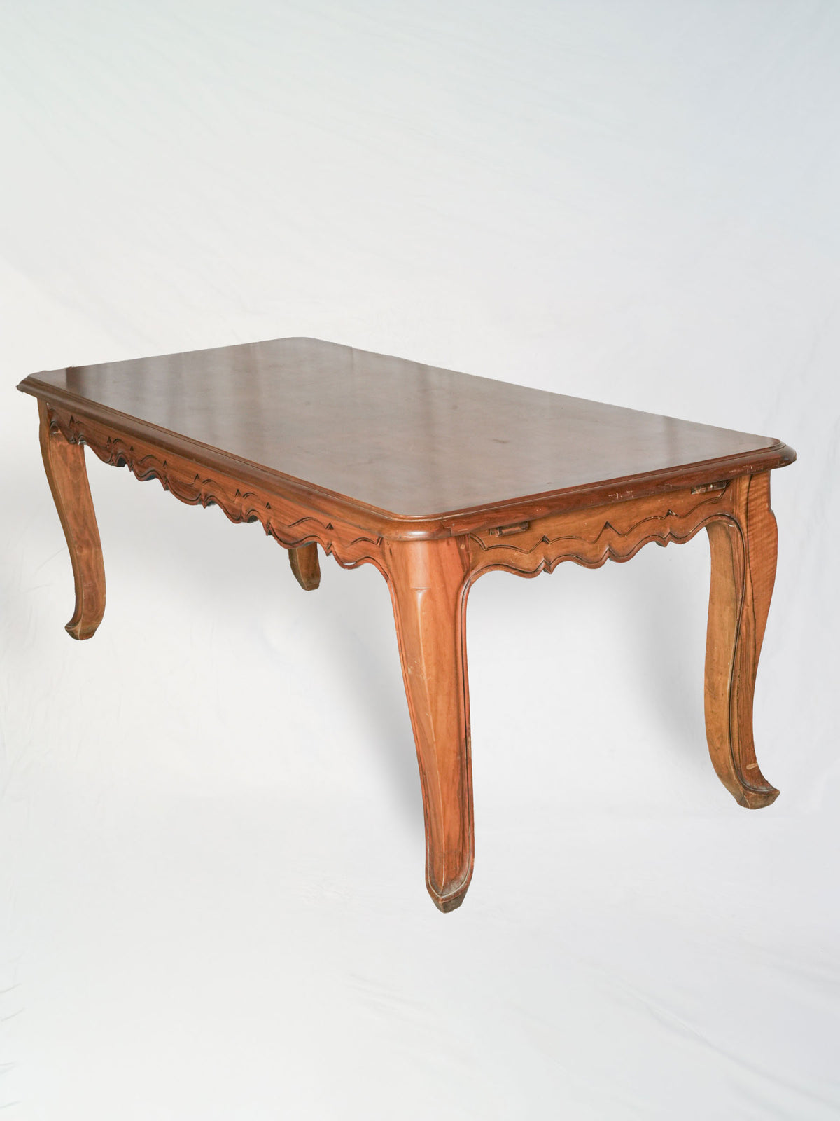 Mid-20th Century French Louis XV-Style Dining Table with Shaped Apron - 86½"