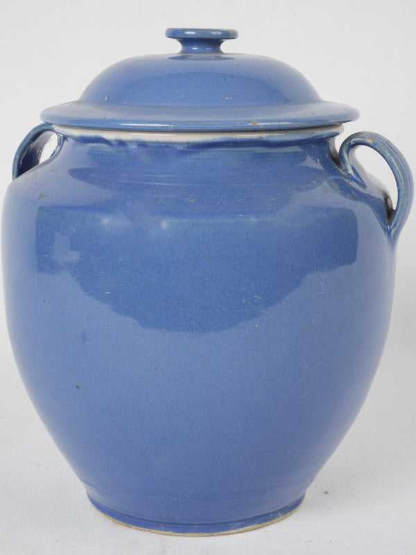 Vintage French blue grease pot