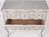 Louis XV 2 drawer commode w/ blue patina 37"