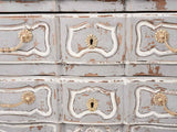Louis XV 2 drawer commode w/ blue patina 37"
