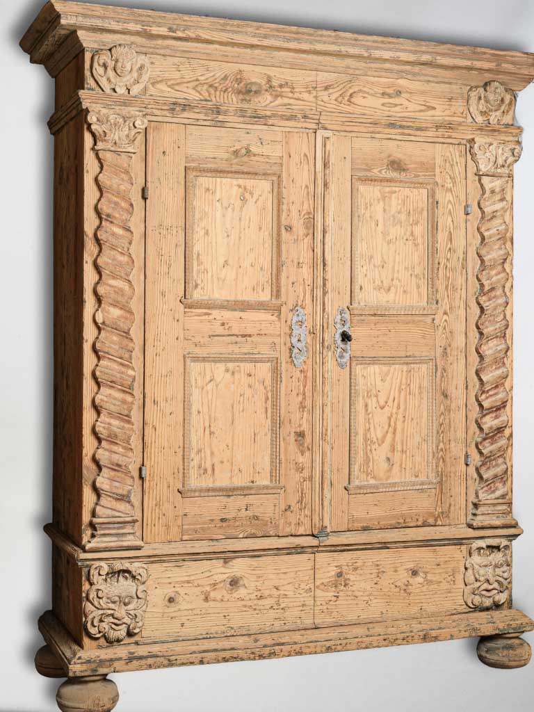 18th-Century Baroque Fir Wardrobe from the Alpine Regions - 80"