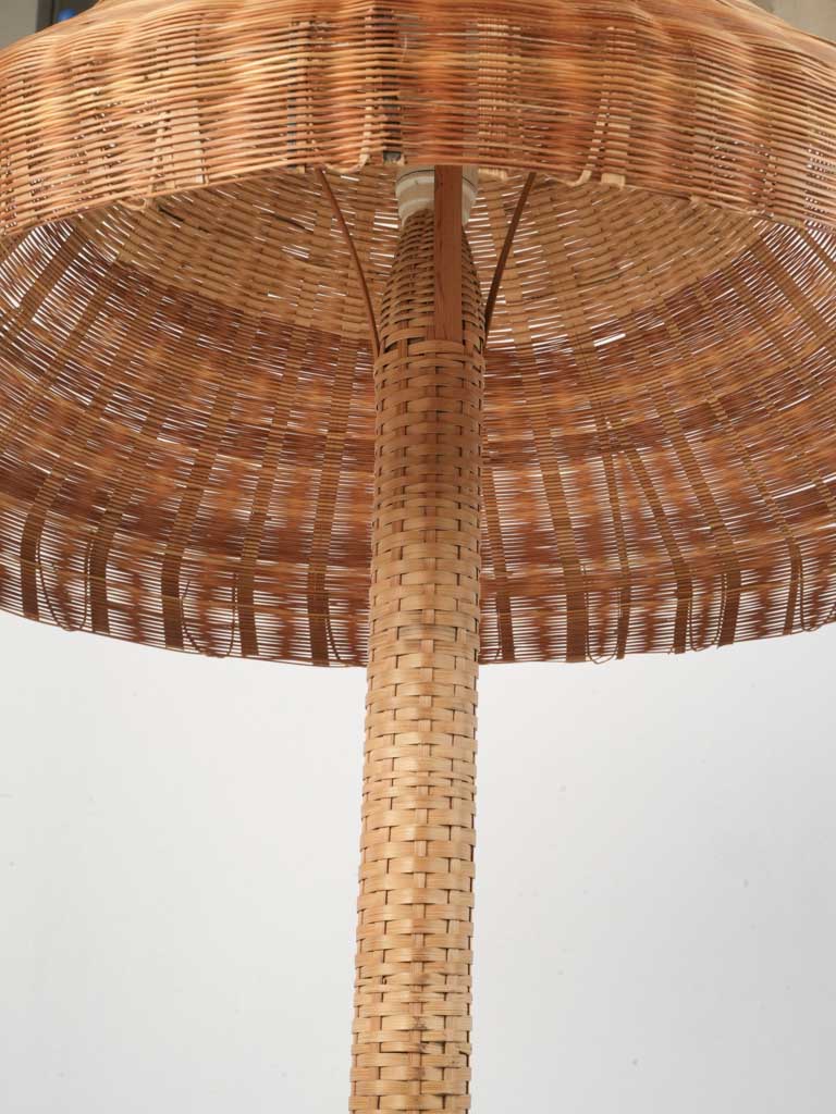Textural woven hat-shaped shade  