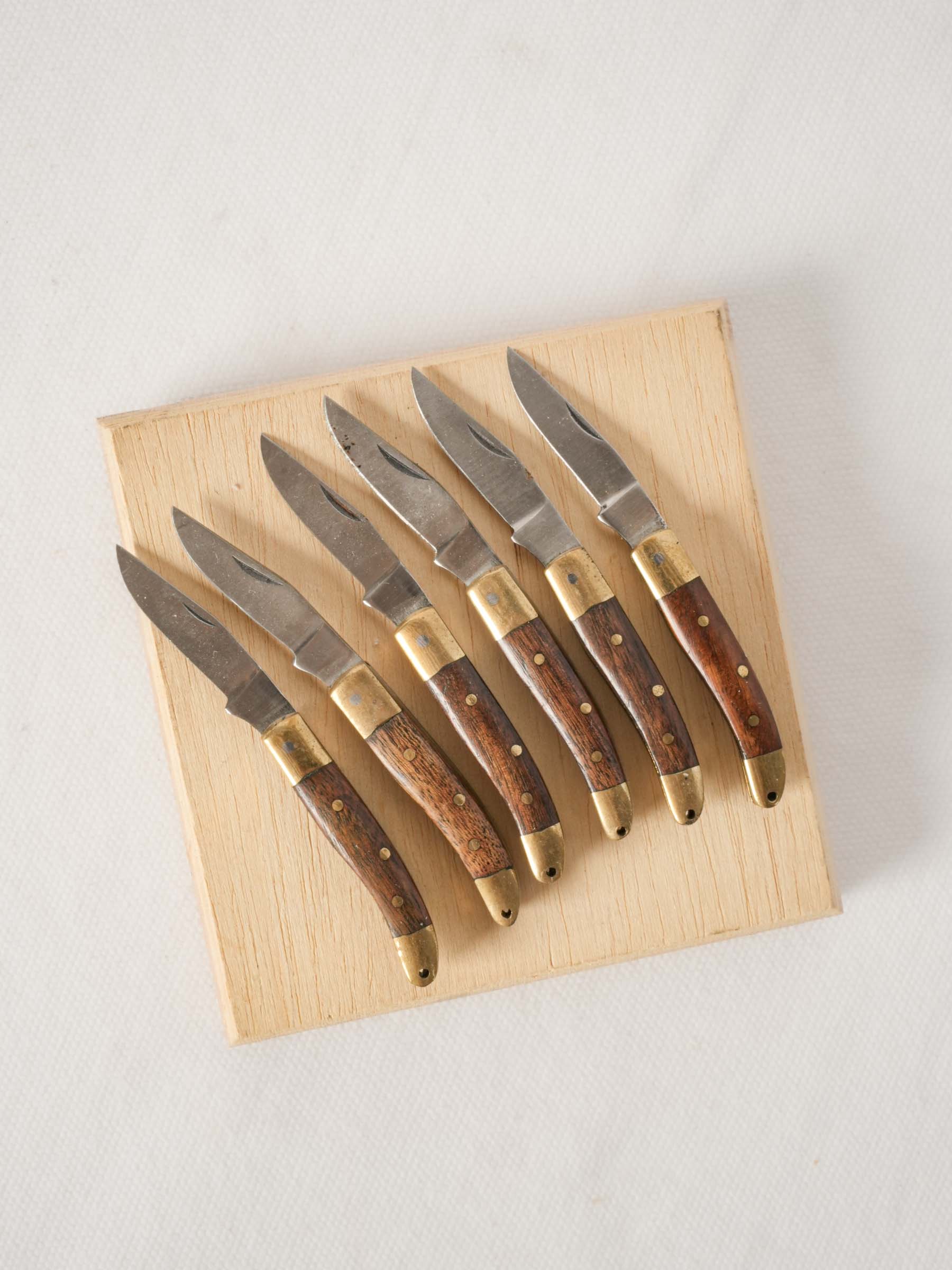 Set of Six French Folding Picnic Knives