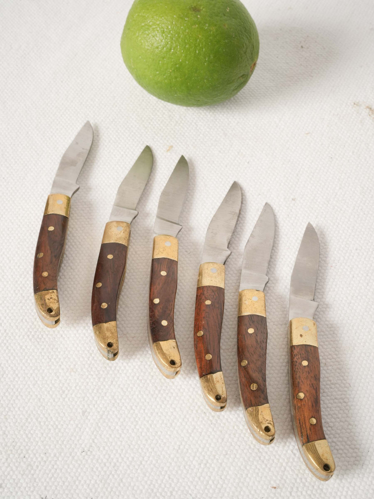 Set of Six French Folding Picnic Knives
