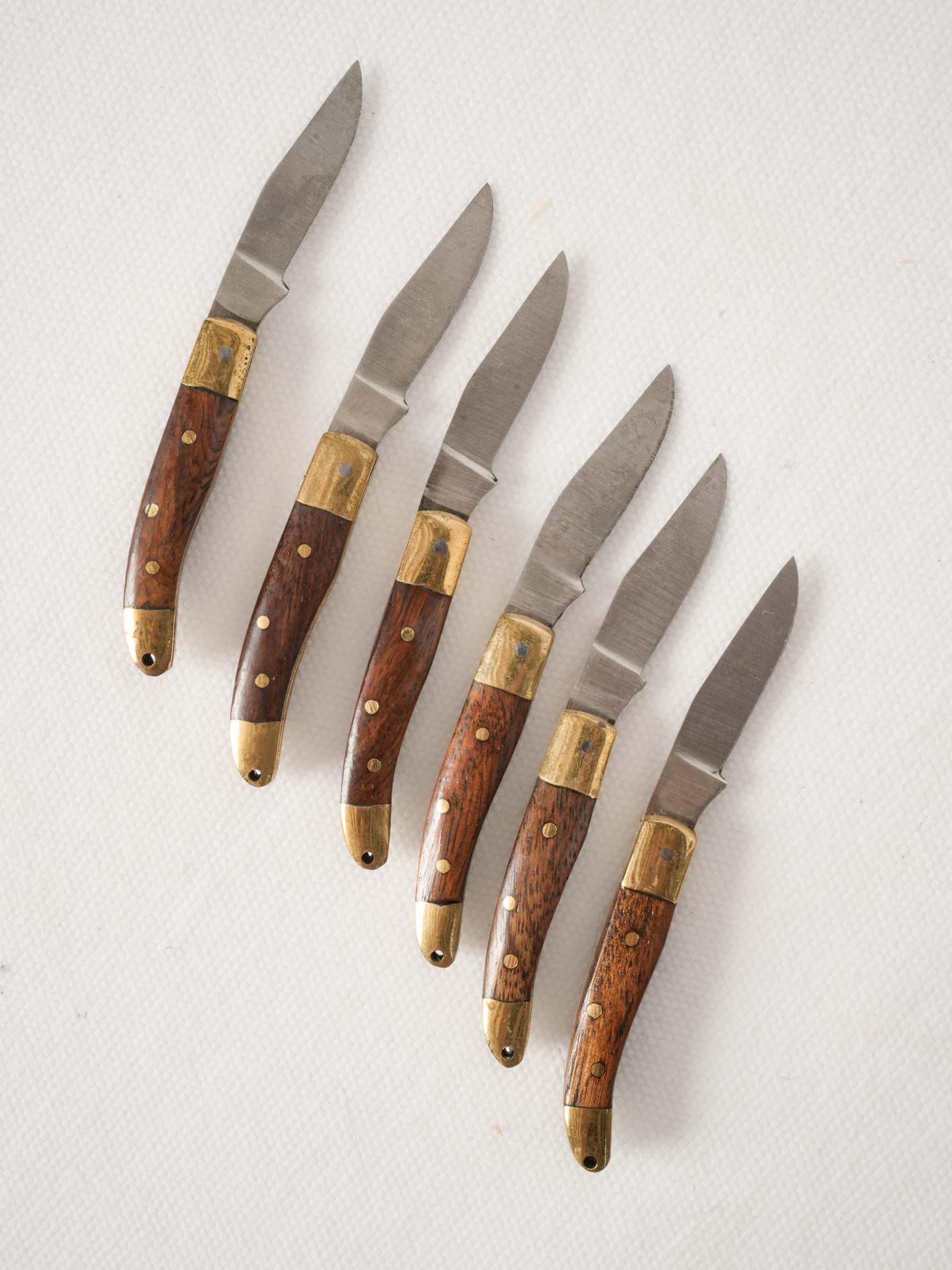 Set of Six French Folding Picnic Knives