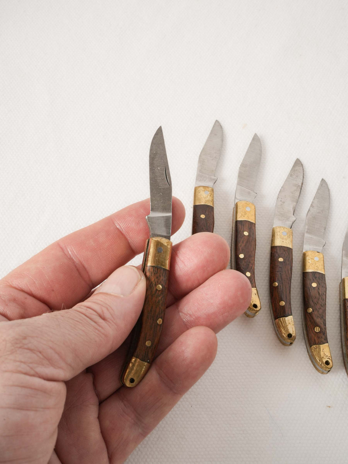 Set of Six French Folding Picnic Knives