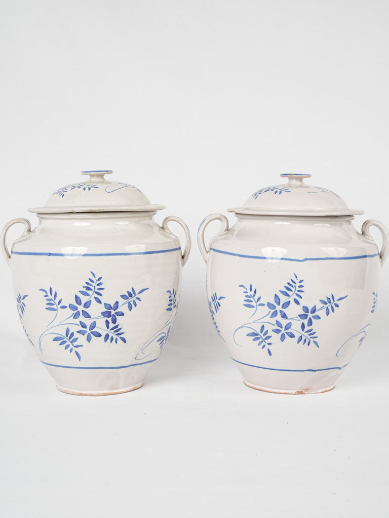 Charming antique ceramic lidded containers