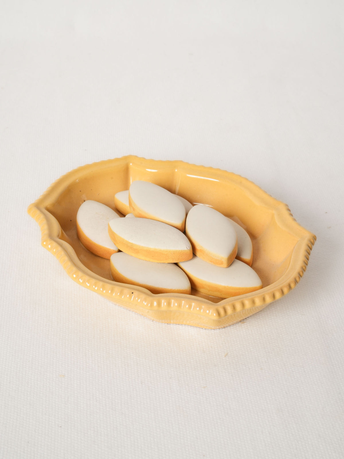 Trompe-l’Oeil Ceramic Dish with Calissons from Dieulefit