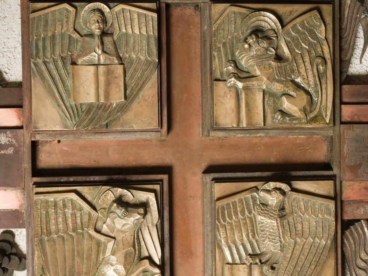 Exceptional Three-Part French Art Deco Chancel Barrier by Master Ironworker Georges Bernardin