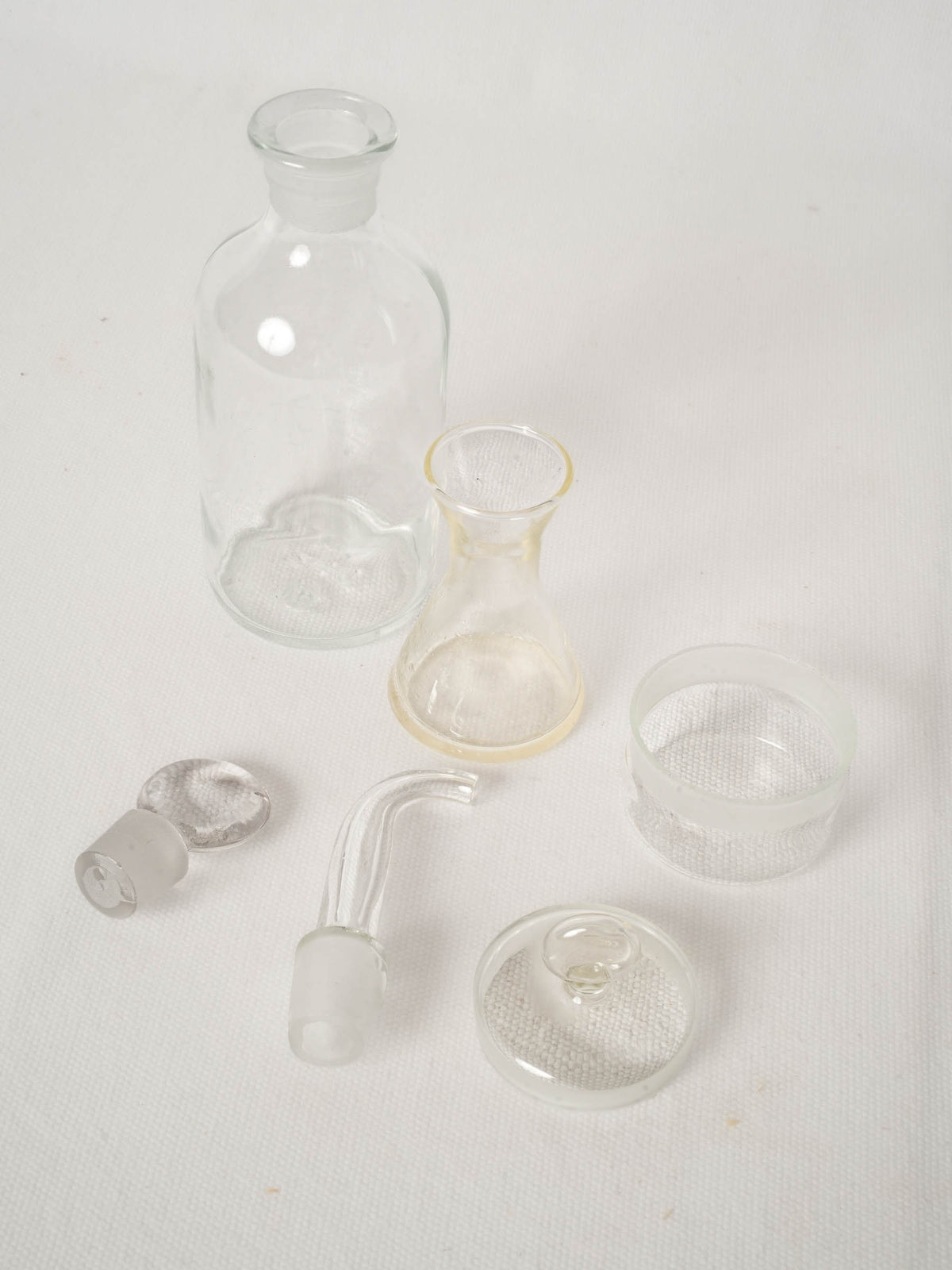 Set of Three Antique Glass Olive Oil Pourers