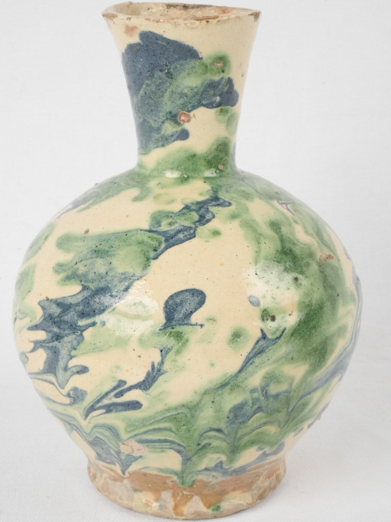Vintage jaspe finish Provence vase