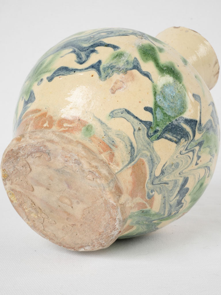 Artisanal blue jaspe glazed gargoulette