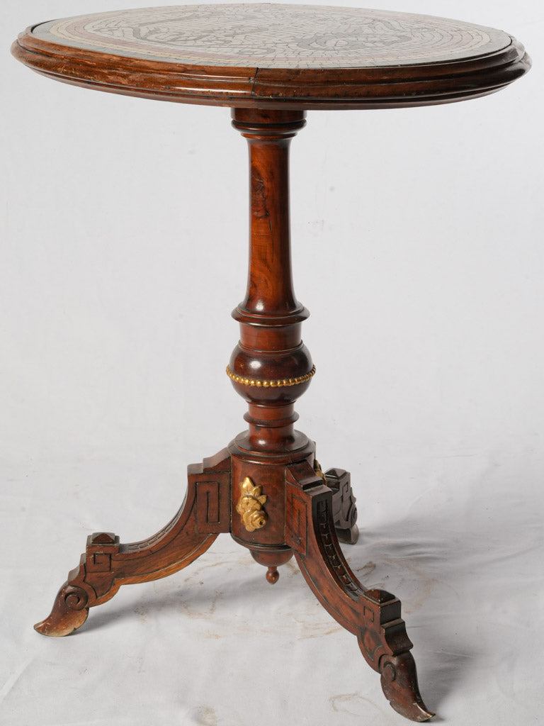 Opulent colored marble accent table