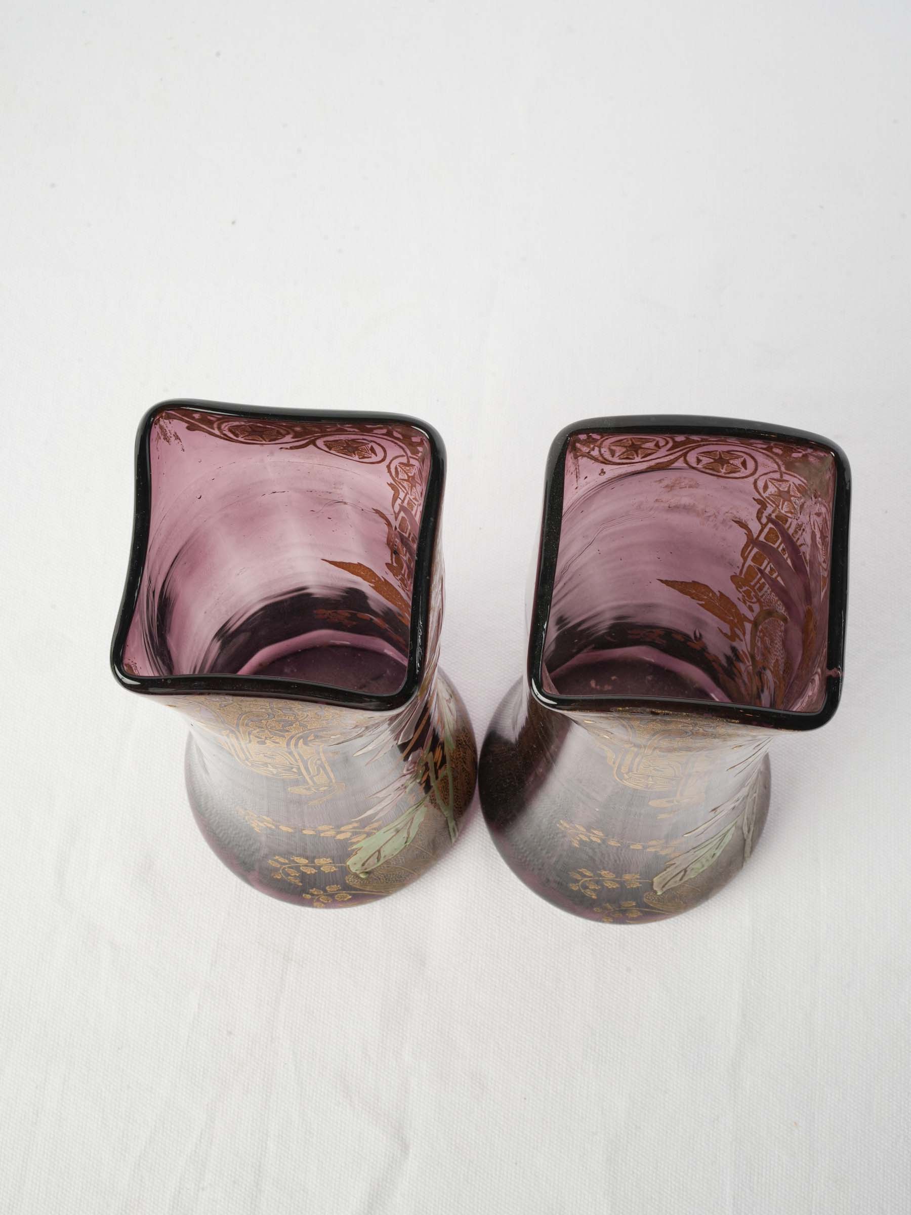 Exquisite tinted glass vases