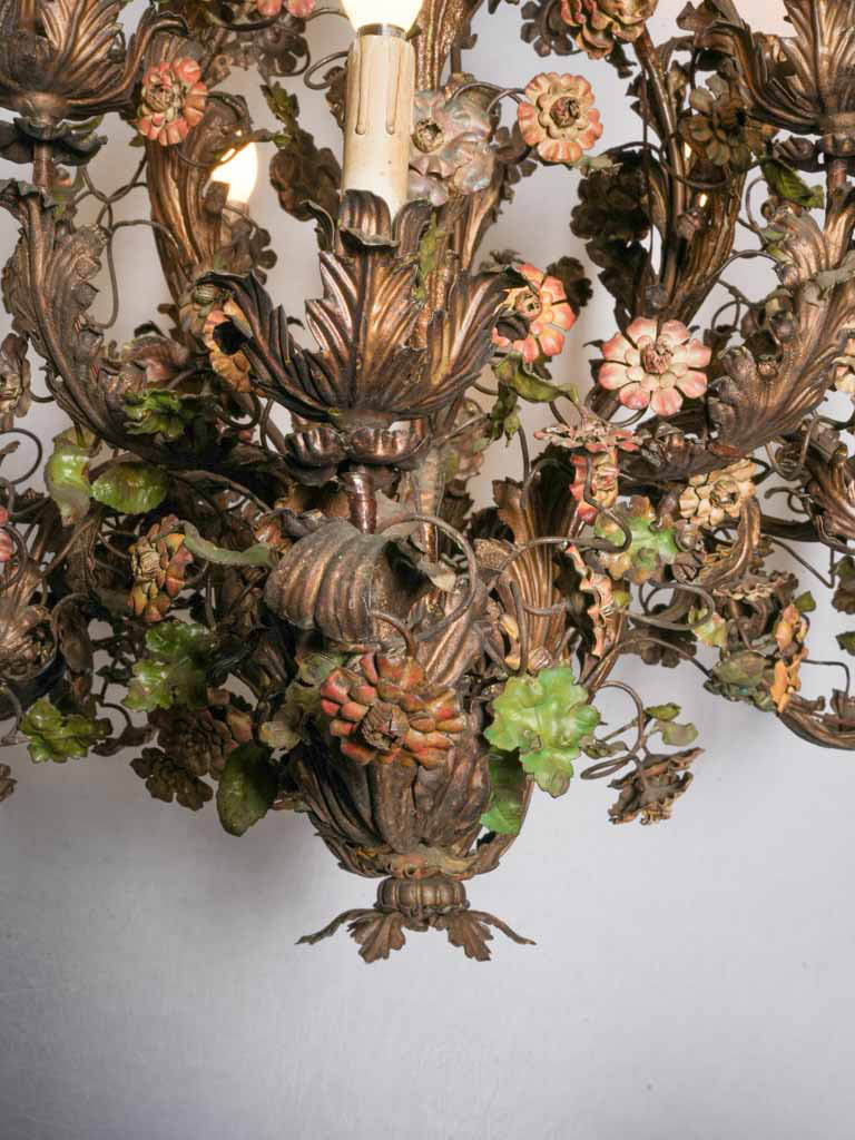 Hand-formed flower chandelier