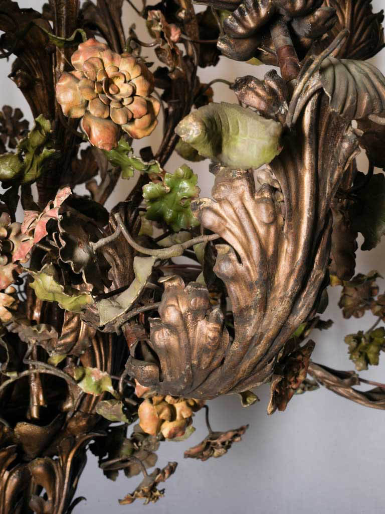 Oxidized soft green chandelier
