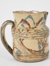 Antique Vallauris jaspe-glazed coffee pot