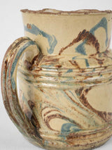 Nineteenth-century brown-blue swirl pitcher