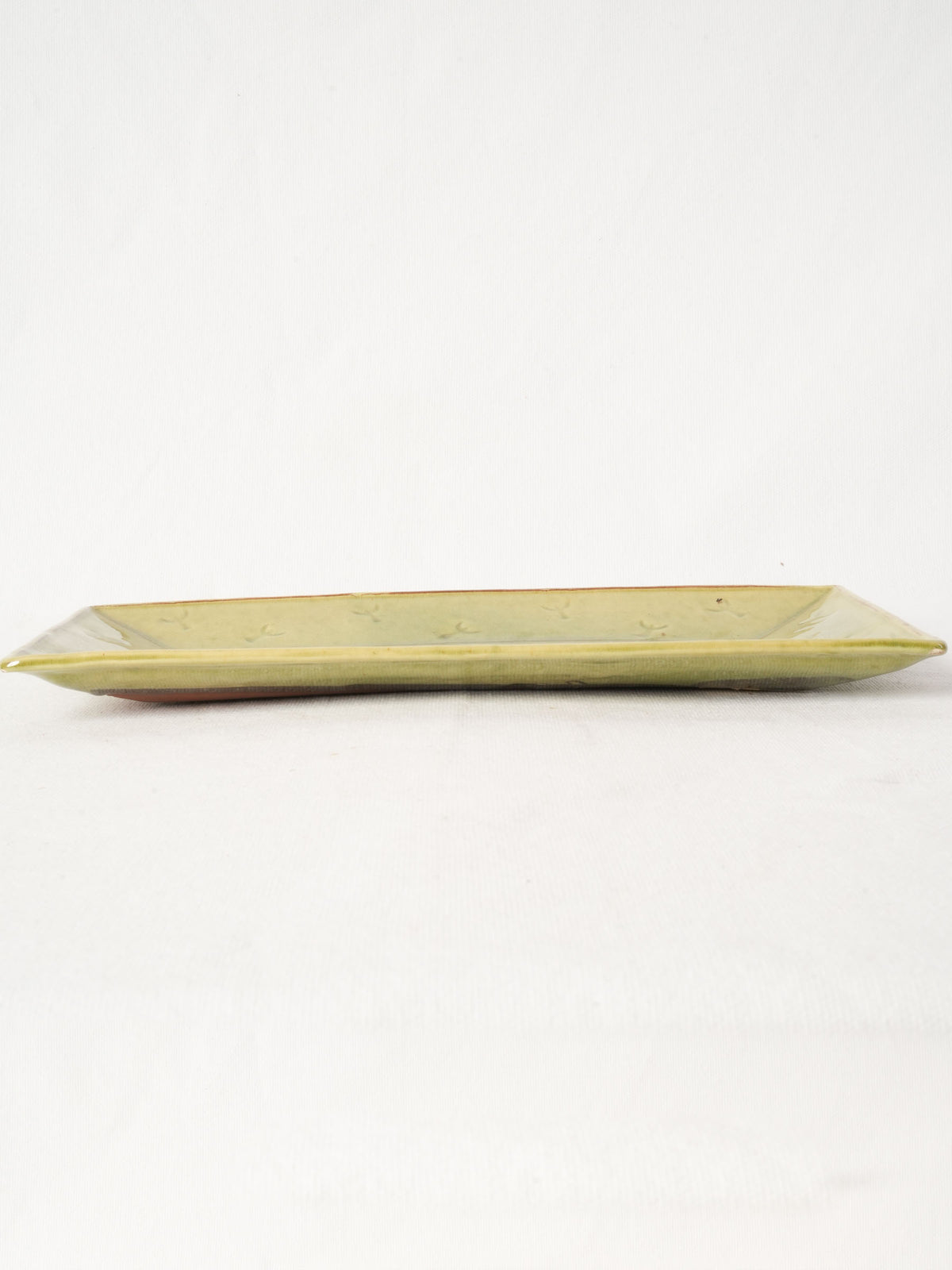 Rectangular Provençal Terracotta Platter w/ Green Glaze 14½" x 8¼"