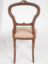 6 antique French dining chairs w/ linen