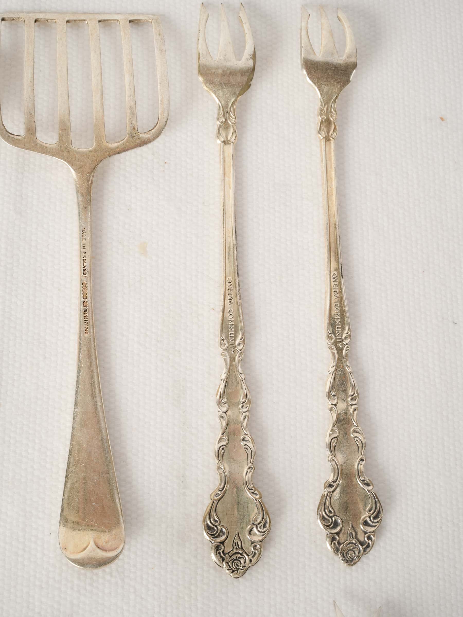 Set of 10 Antique Silver-Plate Fish and Shellfish Servers