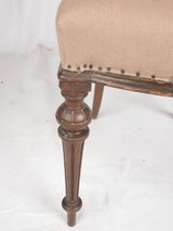 6 antique French dining chairs w/ linen