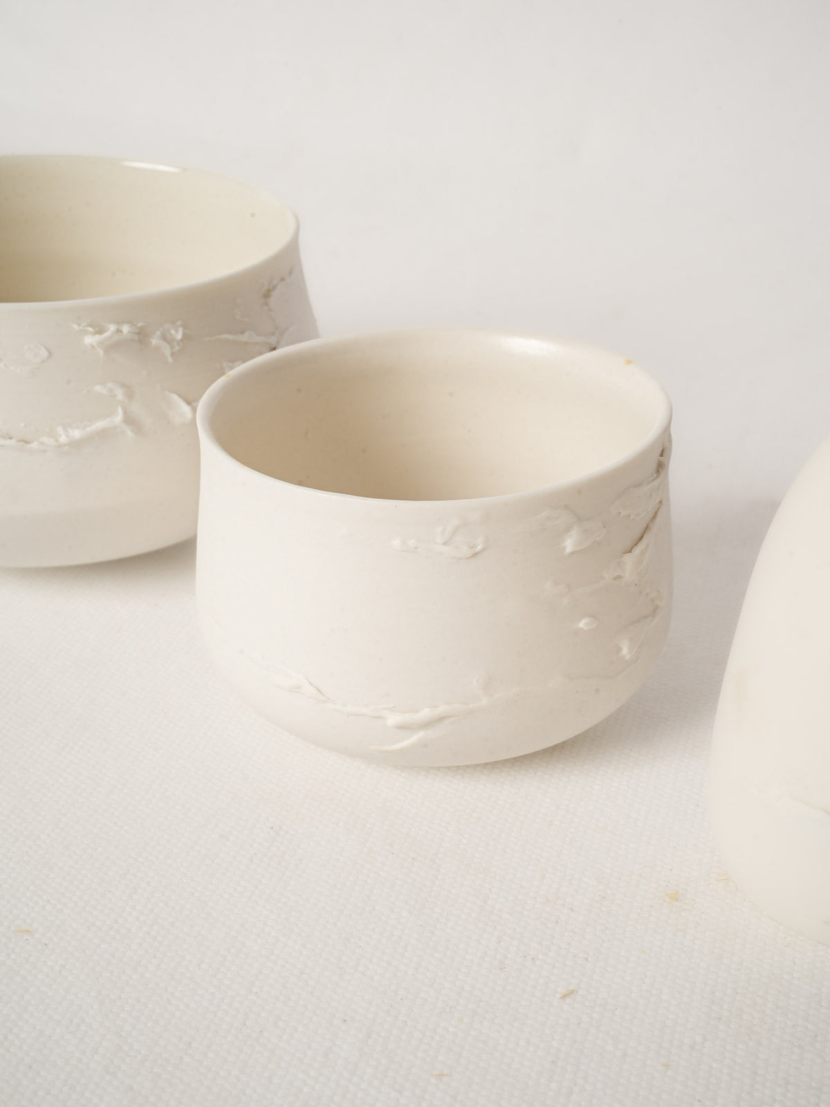 Three Pieces of Handmade Porcelain by Atelier-A France