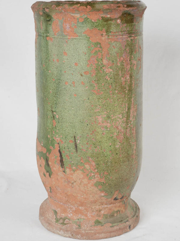 Handmade rustic green olive jar