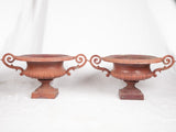 Pair of large Chambord Medici urns w/ red patina 35¾"