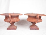 Pair of large Chambord Medici urns w/ red patina 35¾"