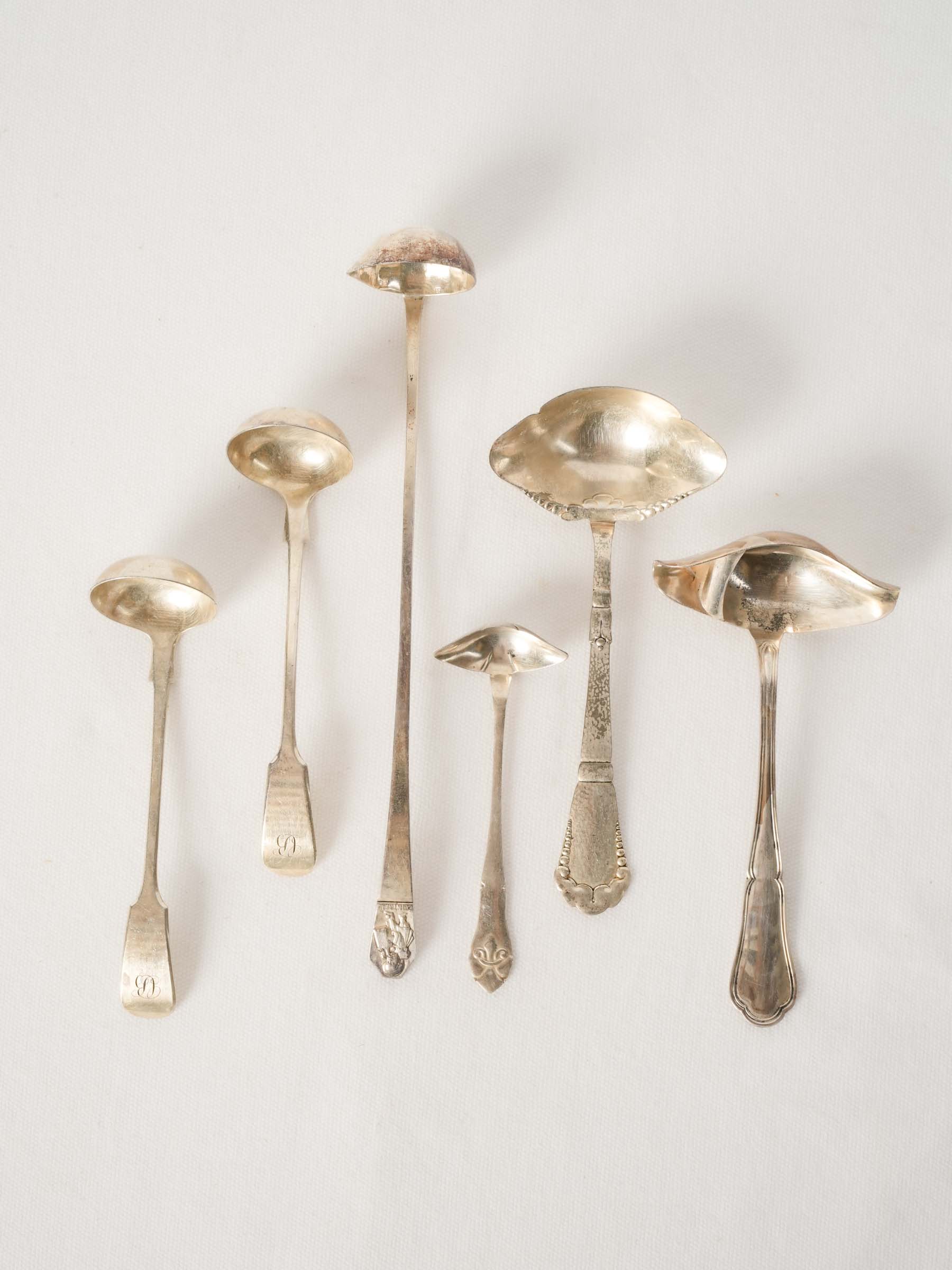 Set of French Silver-Plated Ladles and Serving Spoons