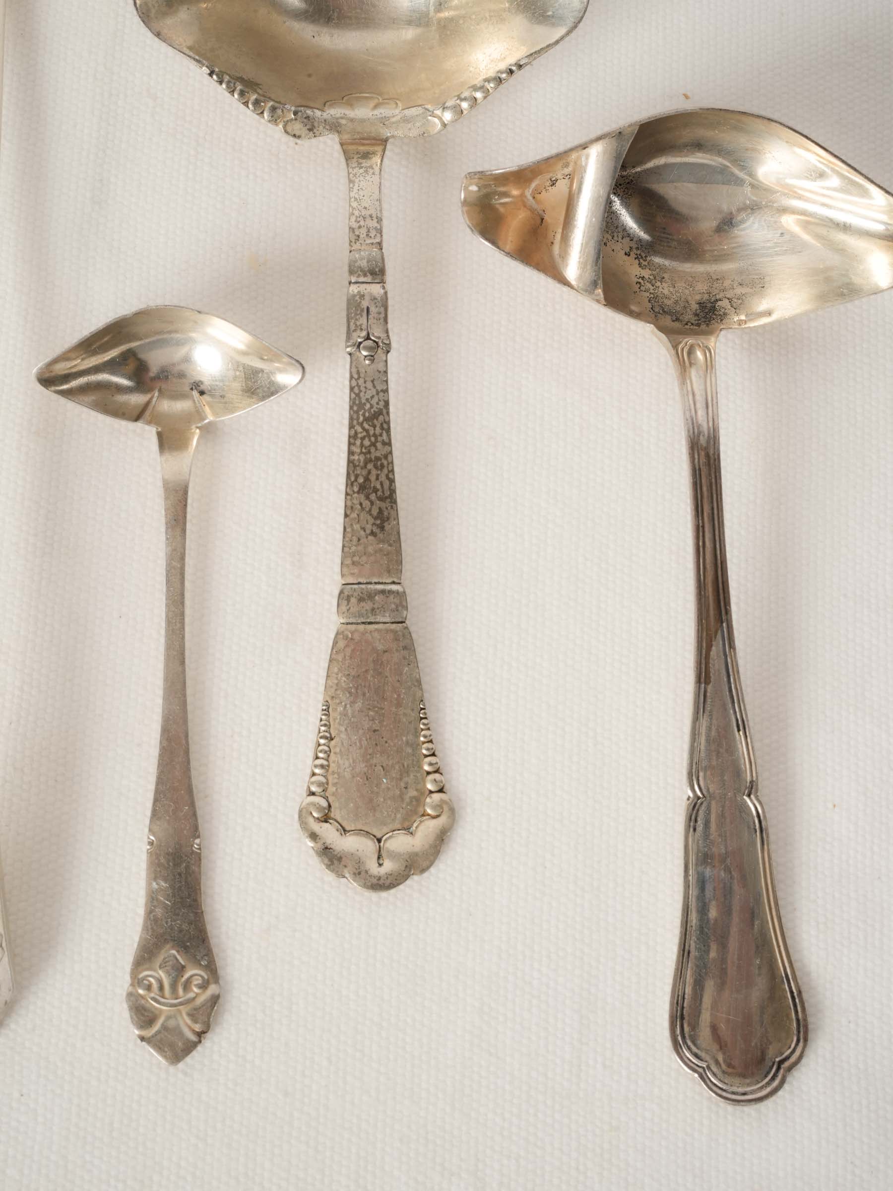 Set of French Silver-Plated Ladles and Serving Spoons