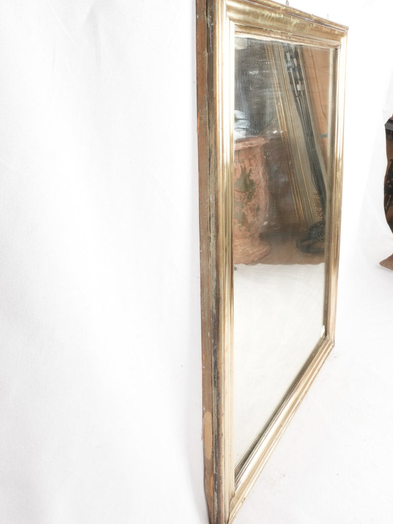 Late 19th century French bistro mirror - brass 46" x 33½"