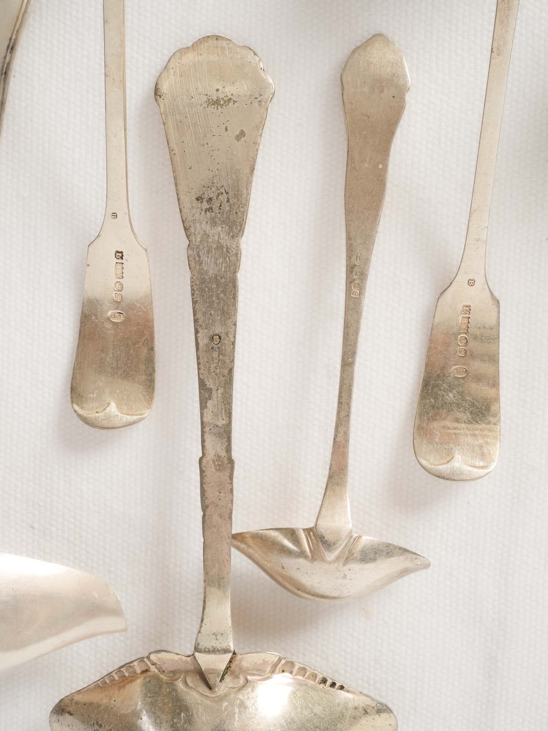 Set of French Silver-Plated Ladles and Serving Spoons