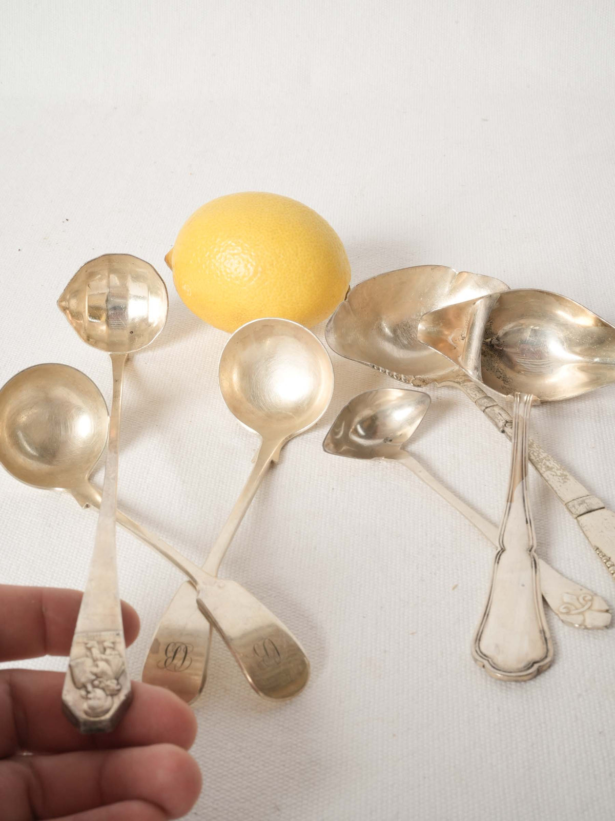 Set of French Silver-Plated Ladles and Serving Spoons