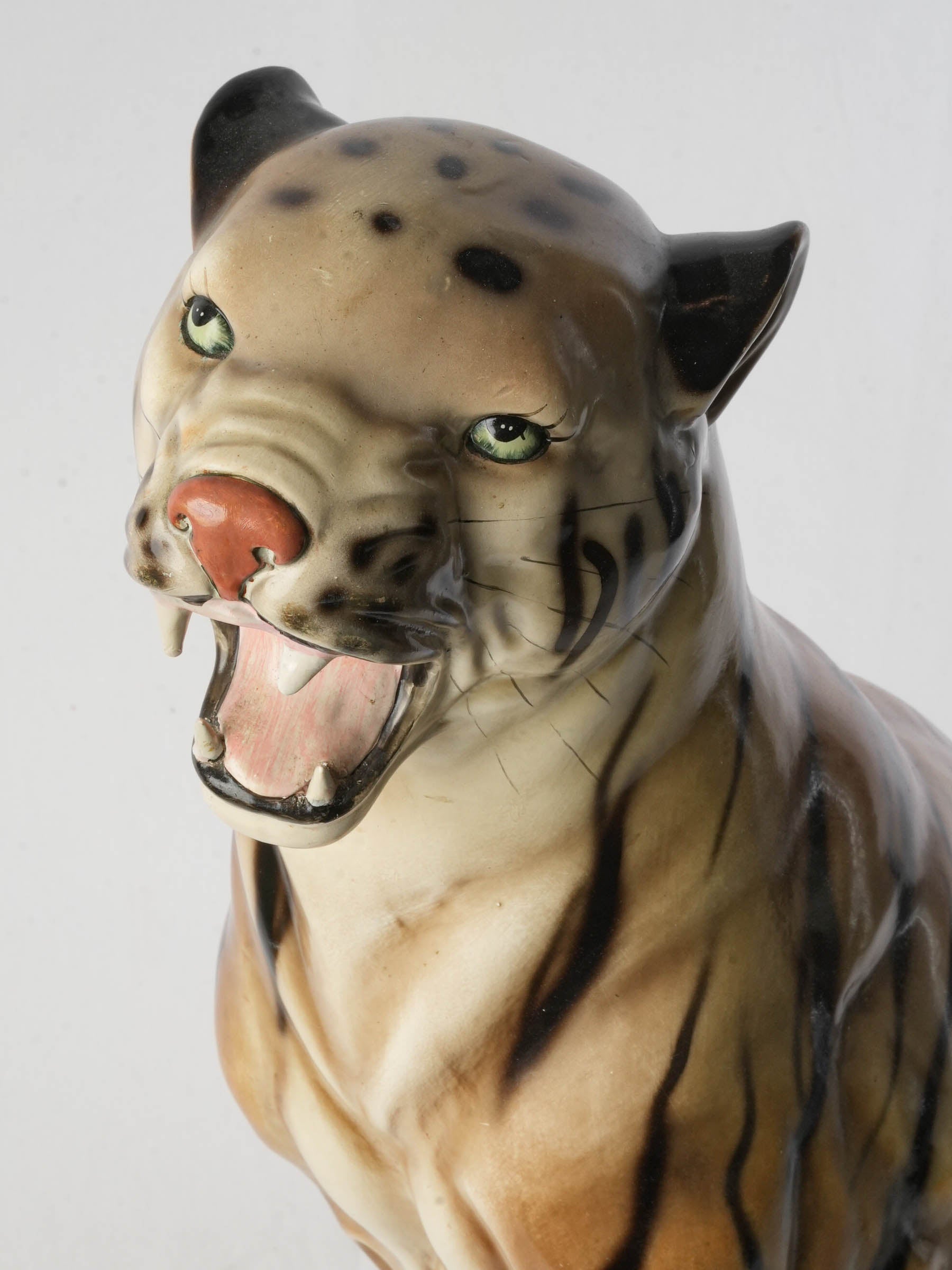 Bold decorative ceramic tiger piece