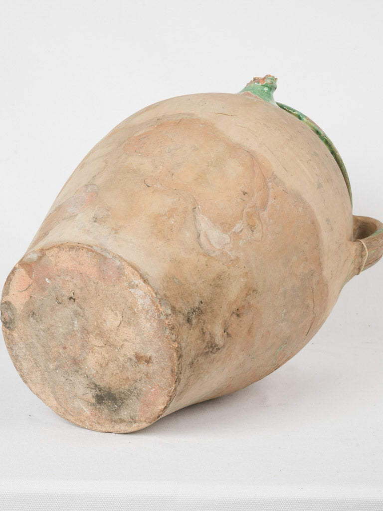 Antique Green Glazed Olive Oil Amphora